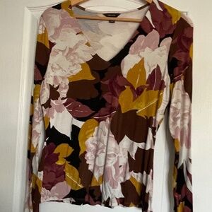 RW&Co Floral Long Sleeve Blouse – Size M